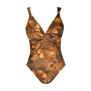 MIRACLESUIT PANDORA BROWN FLORAL MIRACLE SWIM SUIT BATHING SWIMMING COSTUME - Picture 1 of 4