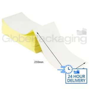 6000 x ETICHETTE BIANCHE TERMICHE FANFOLD STAMPANTE INDIRIZZO SPEDIZIONE 100x210mm (4x8") - Foto 1 di 5