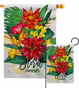 Bandiera da giardino floreale estiva decorativa primaverile piccolo regalo cortile casa striscione - Foto 1 di 17