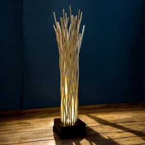 Wooden Floor Lamp 120cm LED Floor Lamp Driftwood Shabby Chic Vintage Light - Picture 1 of 8