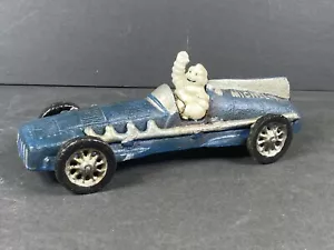 1934 Hubley Michelin uomo da corsa blu auto ghisa pubblicità vintage - Foto 1 di 22