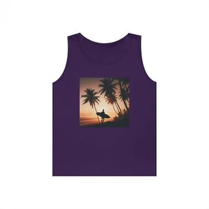 Surfer Boy Sunset Tank Top, Beach Lover Gift, Summer Vibes Tee, Ocean Sunset - Picture 1 of 29