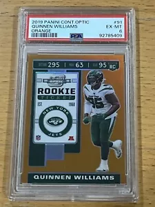Quinnen Williams 2019 Contenders Optic RC /50 PSA 6 Only 1 Higher Rookie - Picture 1 of 2