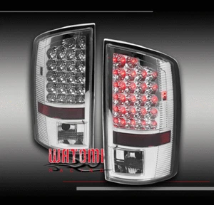 FOR 07-08 RAM 1500/2500/3500 PICKUP LED TAIL BRAKE LIGHTS REAR LAMP CHROME SET - Picture 1 of 4