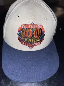 CLEVELAND INDIANS 100 Years Hat Cap NEW ERA Adjustable VINTAGE Embroidered Logo - Picture 1 of 6