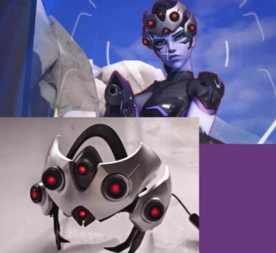 Overwatch OW 2 Widowmaker Casco Mecánico Movible Máscara de Resina Iluminada COS Prop Foto 1 de 4