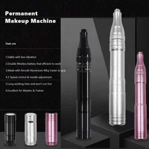 Wireless Permanent Makeup Machine Kit Rechargeable Power Supply SPMU Needles - Picture 1 of 23