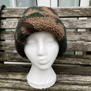 Camo Fleece Hunting Apparel Woodland Camouflage Beanie Hat Stocking Cap - Picture 1 of 13