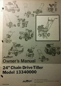 AMF 24"-Chain-Drive Tiller Small Acre Farming Tractor Owner & Parts Manual - Picture 1 of 1