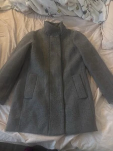 J Crew Womens Mercantile City Coat Size 10 Gray Wool Blend Full Zip Quiet Luxury - Picture 1 of 4