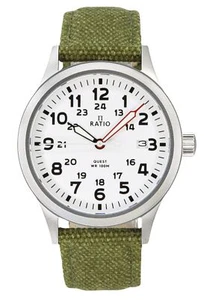 RATIO Quest Herren-Felduhr Saphir-Leinenarmband RTQ027 Lewis- und Clark-Edition - Picture 1 of 5