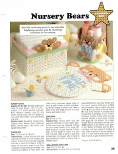 Baby Nursery Bears Plastic Canvas Pattern Project By Leisure Arts - Picture 1 of 2