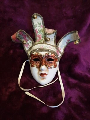 Vintage Venetian Jester Masquerade Mask - Image 1 of 4