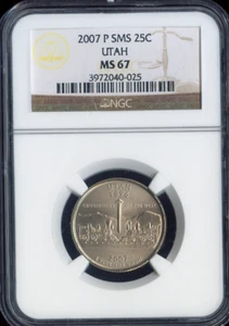 2007-P Utah Quarter NGC MS67 SMS Quality - Picture 1 of 2