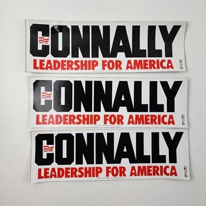 John Connally For President Republican Vintage 1980 Bumper Sticker LOT - Picture 1 of 5