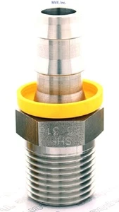 Push-On Hose Barb for 1/2" ID Hose X 1/2" Male NPT 316S/S Hex Body SHFPO-08-08MP - Picture 1 of 4