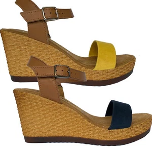 Sandalias de mujer Tamaris sandalias de cuña cuero auténtico TOUCHit NUEVAS - Imagen 1 de 9