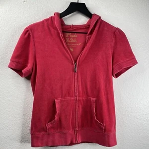 Victoria Secret Plush & Lush Jacket Hoodie Women's Pink Sz M Velour 90's Y2K VTG - Picture 1 of 9