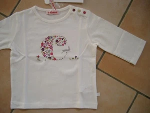 (X236) Cacharel Baby Langarm Shirt mit Strass Logo Besatz & Druckknöpfen gr.62 - Picture 1 of 1