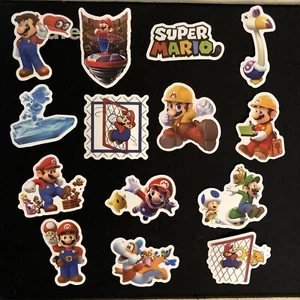 14 Pc. Luigi Mario Rare Sticker Lot Laptop Decals Vinyl Ships Free!!!4F - Picture 1 of 4