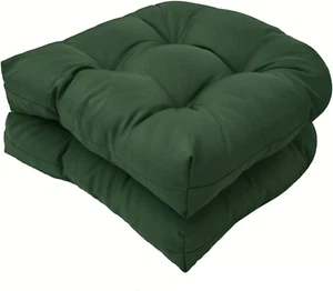Outoor Patio Seat Cushions Dark Green,2 Count Indoor/Outdoor Rocking Chair Cushi - Picture 1 of 8