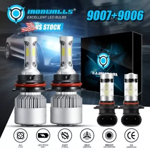 HB5 9007 LED Headlight + Fog Light Bulbs 9006 For 02-05 Dodge Ram 1500 2500 3500 - Foto 1 di 12