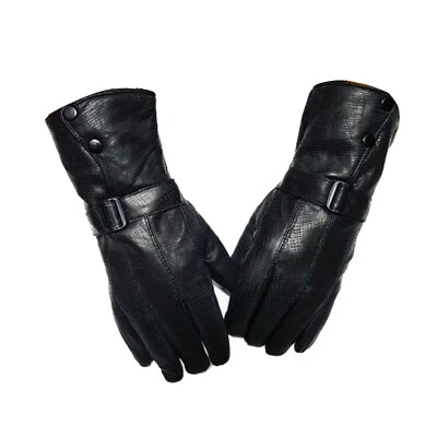 lange Echt Leder Herren Handschuhe Lederhandschuhe Winter Herrenhandschuhe - Bild 1 von 3