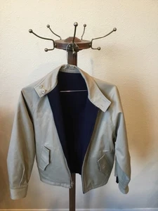 Vintage 90s lands end mens medium reversable wool jacket blue and tan - Picture 1 of 7