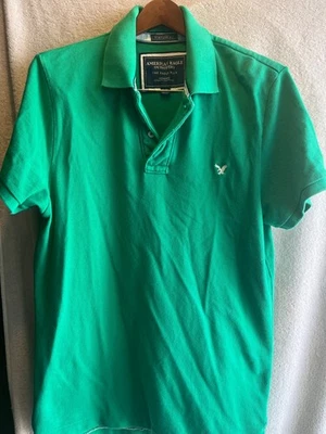 Camisa Polo American Eagle Talla Grande Verde Calce Vintage Manga Corta 100% Algodón Foto 1 de 4