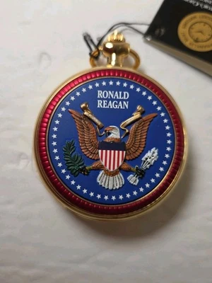 Reloj de Bolsillo y Soporte Franklin Como Nuevo Presidente Ronald Reagan Difícil de Encontrar  Foto 1 de 4