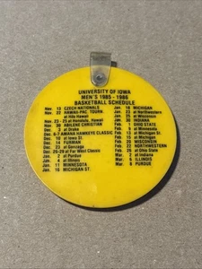 Iowa Hawkeyes 1985-86 Men’s Basketball Schedule Keychain - Picture 1 of 2