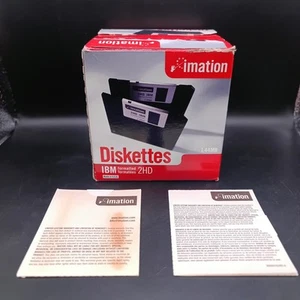 Pack de 19 disquettes 3,5" Imation 2HD IBM formatées 1,44 Mo (boîte ouverte) - Photo 1/9