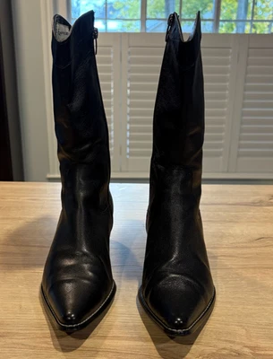 Botas negras occidentales Anne Klein para mujer Foster media pantorrilla talla 7,5 M Foto 1 de 4