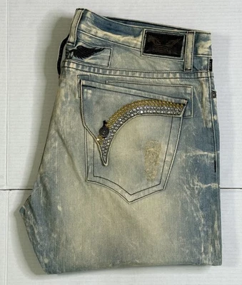New Men’s Robin’s Jean SZ 40 Style #R50375 LONG FLAP  Diamond & GLD Swarovski - Image 1 of 4