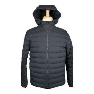 Lululemon Charcoal Black Navigator Grey Goose Down Hooded Puffer Jacket Sz L - Picture 1 of 10