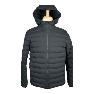 Lululemon Charcoal Black Navigator Grey Goose Down Hooded Puffer Jacket Sz L - Image 1 of 4