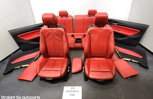 ✅ 14-20 OEM BMW F22 Leather Korall-Rot Seats Door Panels Interior RED SET* - Picture 1 of 24