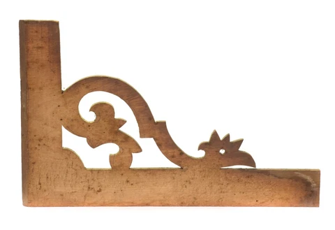 Antique Wood Pattern Form Model Applique Floral Leave Ornament Wall Door Corner Cover