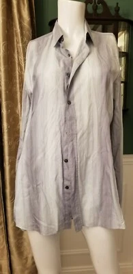 Men’s HUGO Boss Gray Ellaha Button-Down Dress Shirt Slim Fit Size Large  - Image 1 of 4