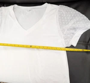 Blusa donna bianca, XL con maniche corte - Foto 1 di 18
