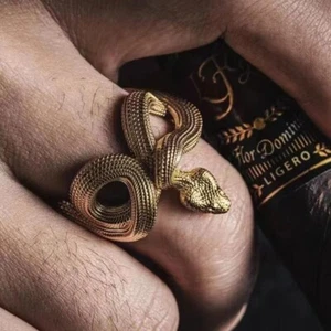 Fashion Chinese Brass Handmade Snake Animal style Men's Women's Wedding Ring - Picture 1 of 10