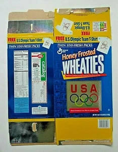 1996 USA Olympic Embossed Honey Frosted Wheaties "39 Oz" Collectors Cereal Box - Bild 1 von 2