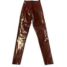 Commando Sienna Faux Patent Leather Leggings XS Stretch Red Maroon Control Top