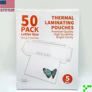 Premium 9" x 11.5" 5-Mil Thermal Laminating Pouches 50 Pack Letter Size Sheets - Picture 1 of 3