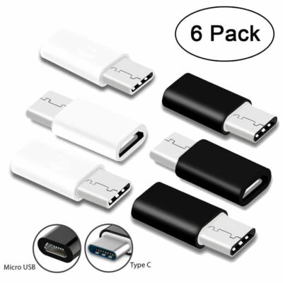 6 Pack V8 to Type-c adapter Cell Phone Accessories Adapter changeover plug batch - Image 1 of 4