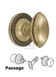 Grandeur Newport Rosette mit Eden Prärie Knob Passage - 2,375" Vintage Messing - Bild 1 von 1