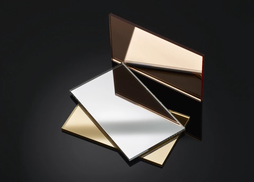 Spiegel Acryl Plexiglas® Platte Silber Gold Roségold Rund Oval 3mm Deko Wand Bad - Bild 1 von 4