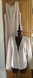 NWT Patra Tan Evening Wedding Sleeveless With Jacket Maxi Dress Sz:12 - Picture 1 of 8