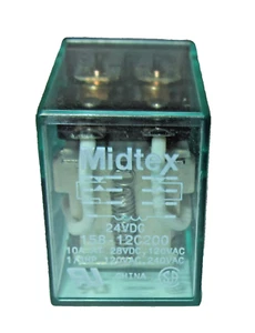NEW NOS Midtex 158-12C200 Relay Coil-24VDC, 10A@28VDC/120VAC & 1/3HP@120/240VAC - Picture 1 of 6