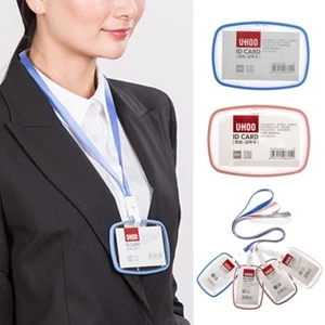 Waterproof ID Badge Holder Hard Plastic Card Case Slim Lanyard Protector - Picture 1 of 40